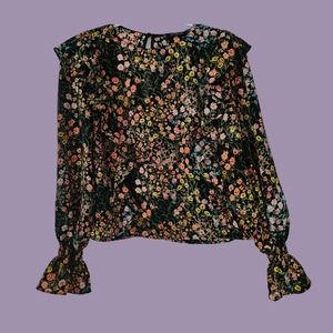 Zara Ruffled Floral Blouse | Size: US L